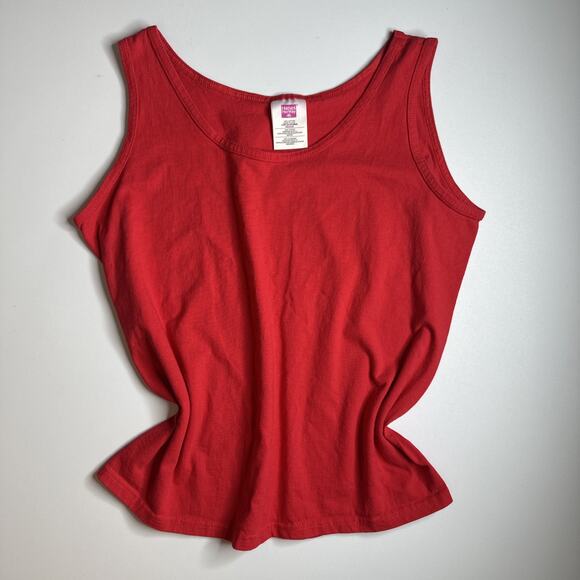 2 Vintage Hanes Her Way Tank Tops Womens M Purple Red Cotton Y2K Basics Comfy - Picture 6 of 11